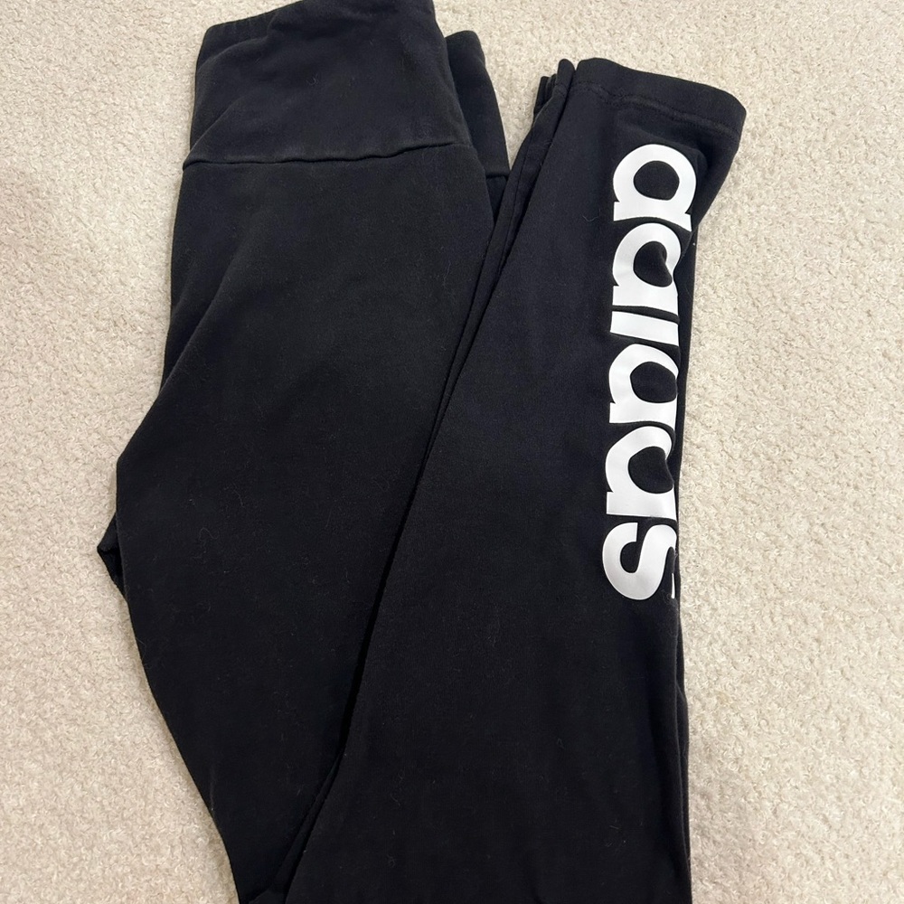 3 Adidas leggings; 2 black, 1 pink